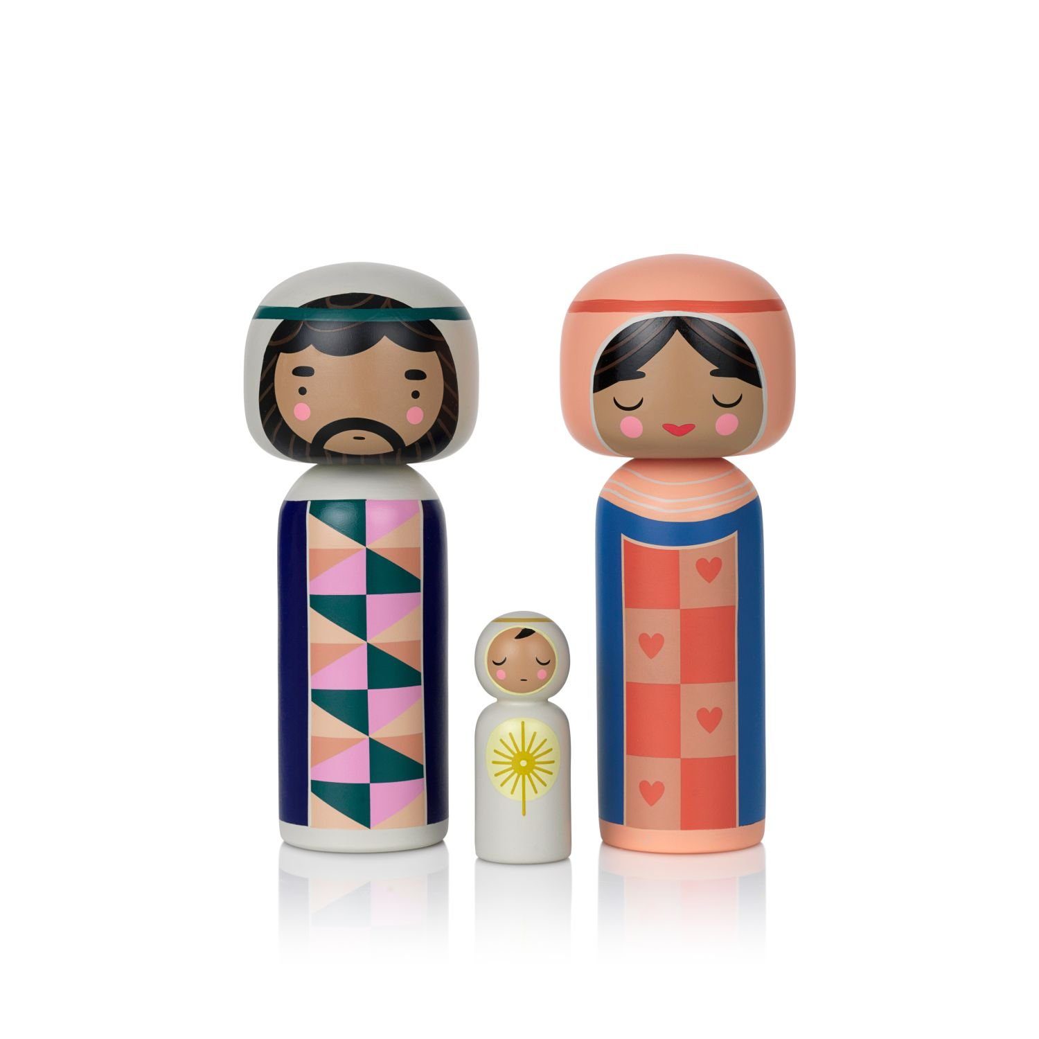 Lucie Kaas Weihnachtsfigur Kokeshi Doll Krippenfiguren (Set, 3 St)