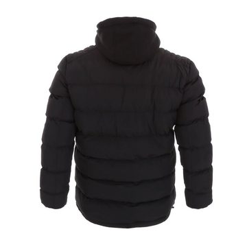 Ital-Design Steppjacke Herren Freizeit Kapuze (abnehmbar) Gefüttert Jacke in Schwarz