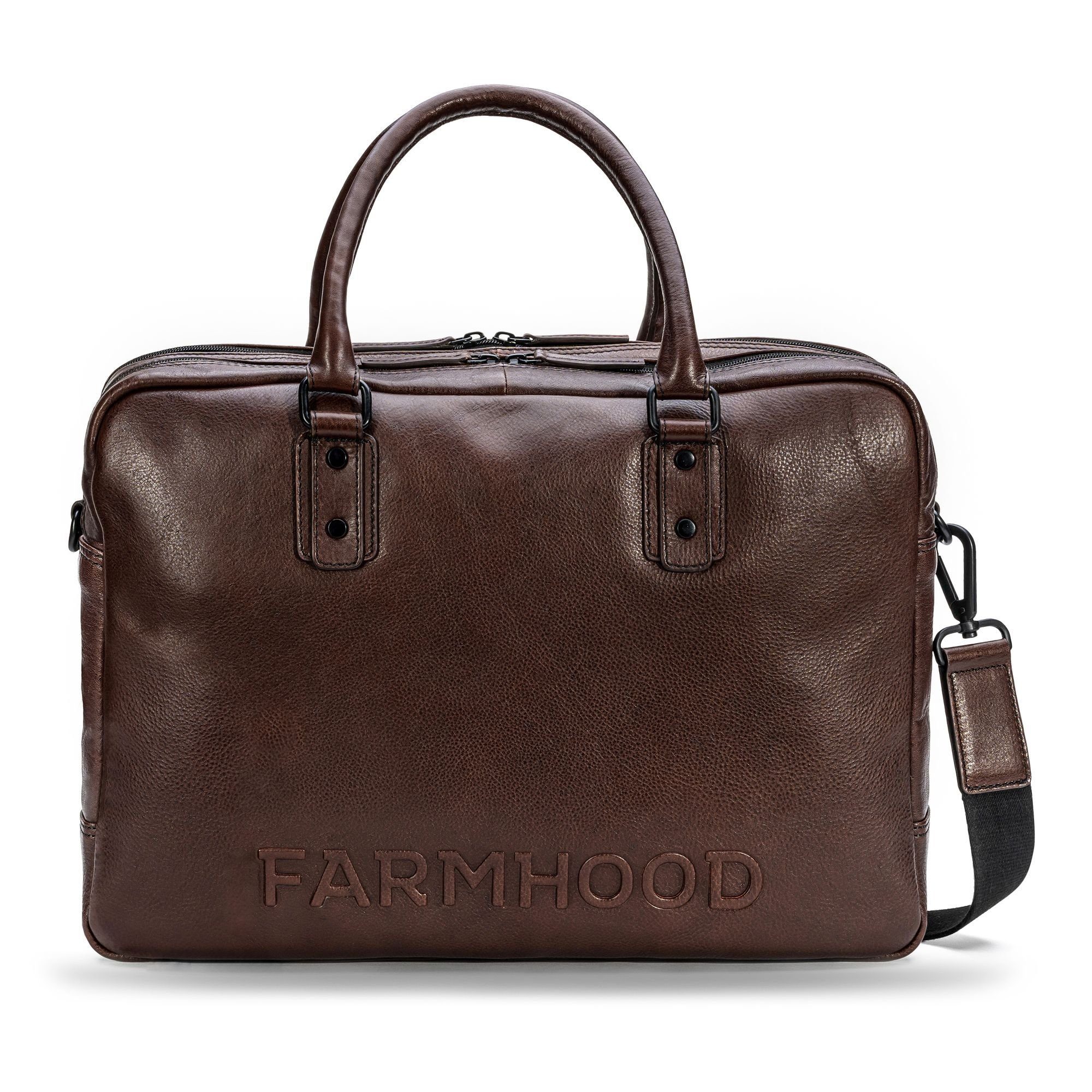 Farmhood Aktentasche Memphis, Leder brown dark