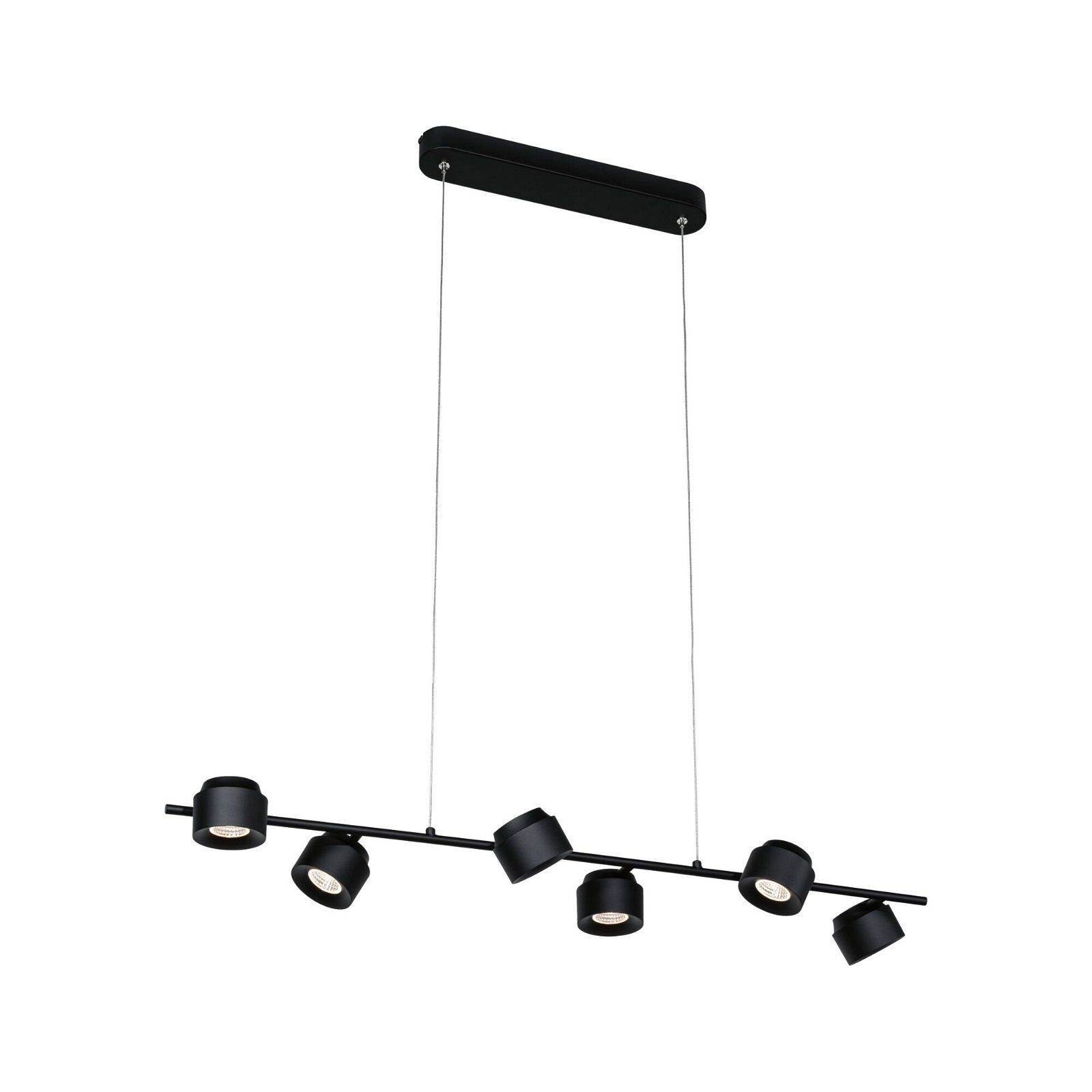 Paulmann LED Pendelleuchte Puric Pane Smart Home Zigbee 6x6W Schwarz/Grau 230V Kunststoff/Metall, LED fest integriert, Warmweiß