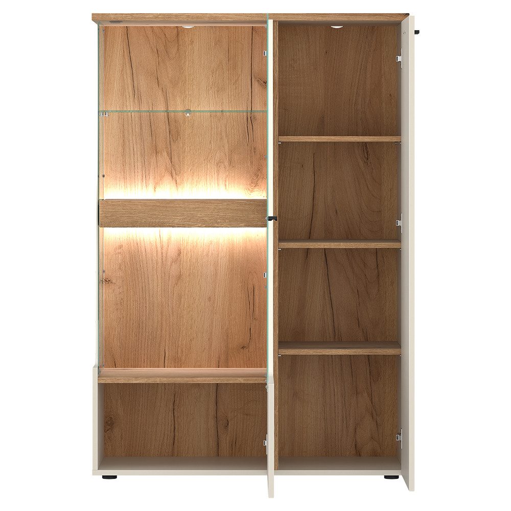 Lomadox Highboard CARMONA-129, 95 cm breit in Kaschmir & Eiche, 2-türig