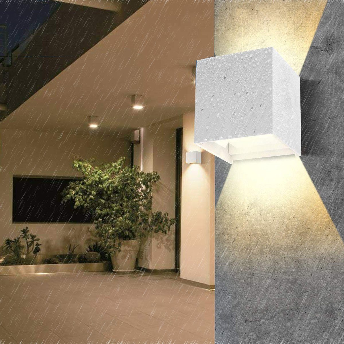feinlux LED Aufbaustrahler Wandleuchte Innen Flurlampe Innen Wandlampe, LED fest integriert, Warmweißes Licht, Vervollkommnen Sie für Wohnzimmer, Schlafzimmer, Kü