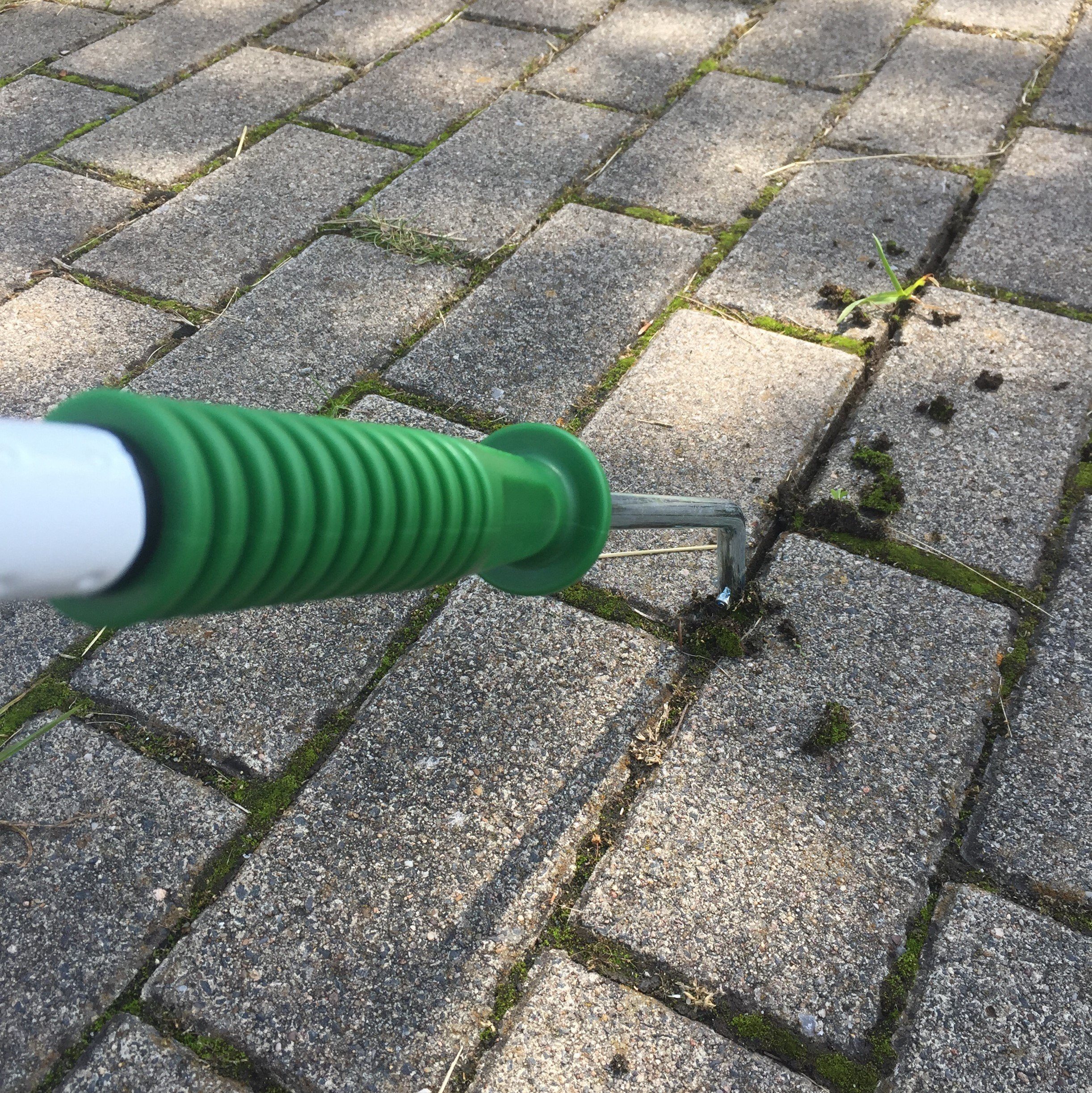 GIGANT Fugenkratzer Handgriff inkl. Teleskopstiel und Miniblitz tragbarer Messerschärfer, (3-tlg), Schneide aus Vollhartmetall verschleißfest wendbar, kein Bücken nötig