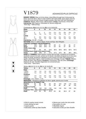H-Erzmade Kreativset Vogue® Papierschnittmuster Damen - Kleid - V1879