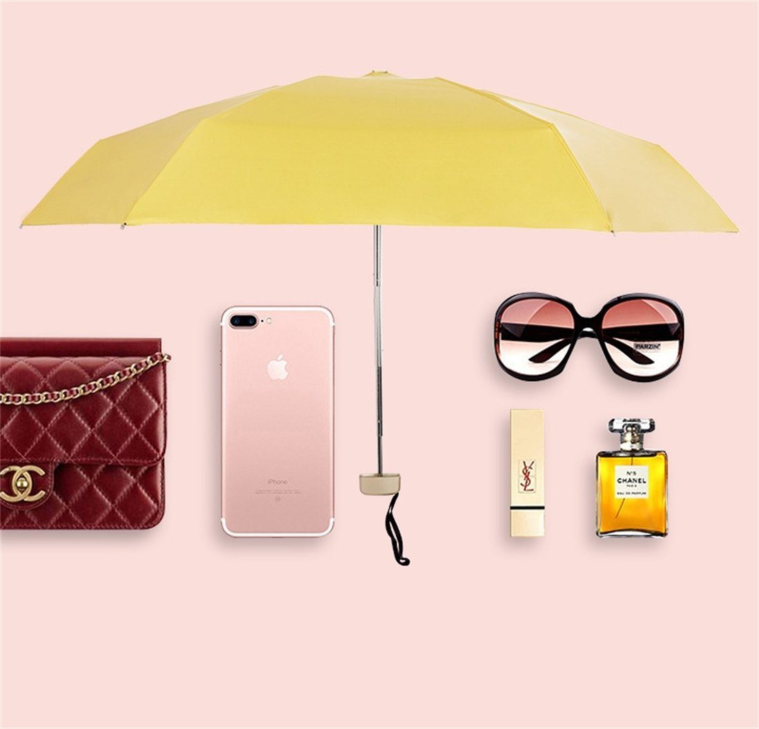 Regenschirm, für YOOdy~ damen Taschenschirme Rosa für UV-Schutz vor winzig unterwegs Regen Sonnenschutz Taschenregenschirm und Sonne schützt manual klein small