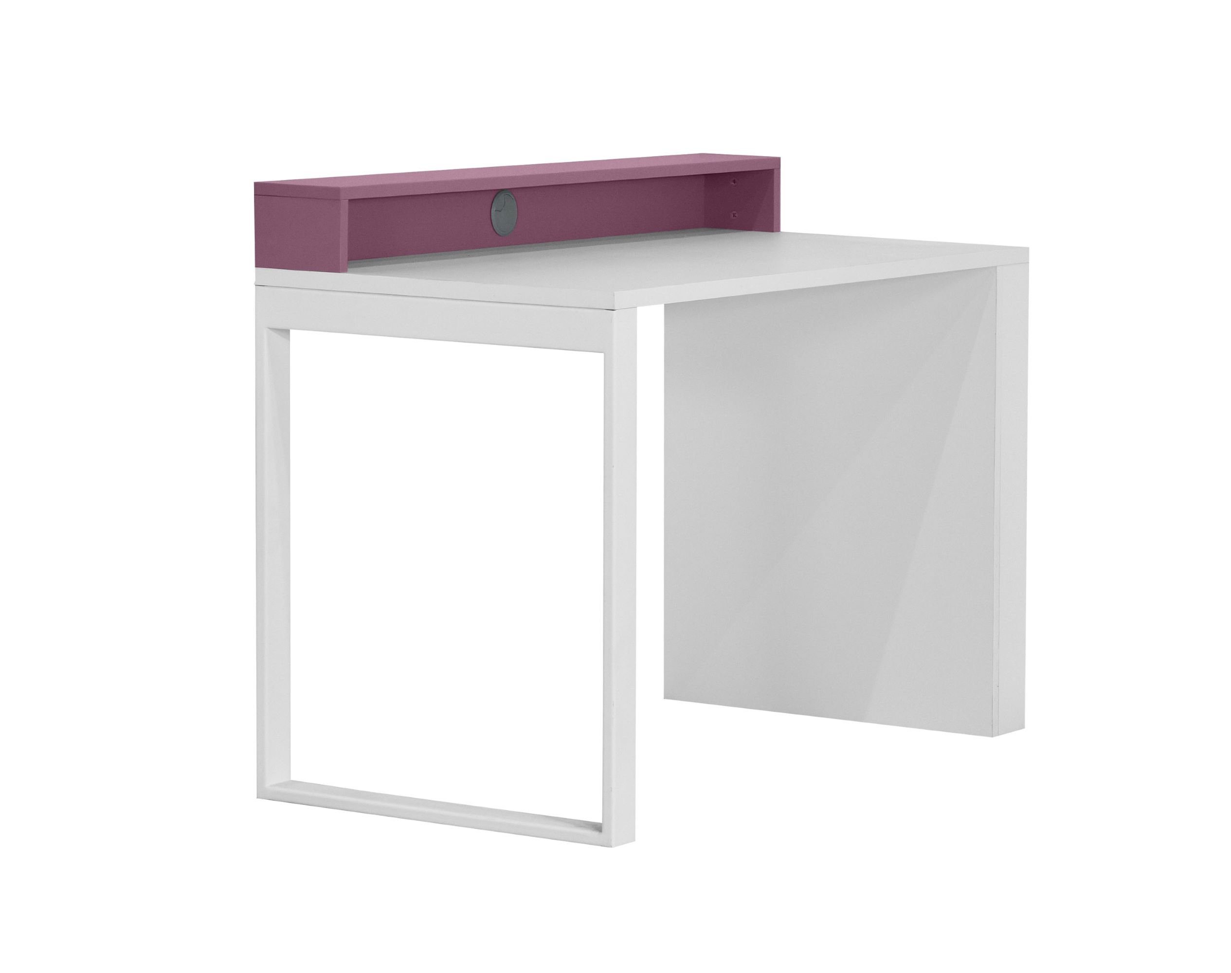 Seitenablagen weiß/lila, HYPE Schreibtisch mit 120x60x88 zwei und Kinderschreibtisch kleinem Aufsatz Rooms KINDER