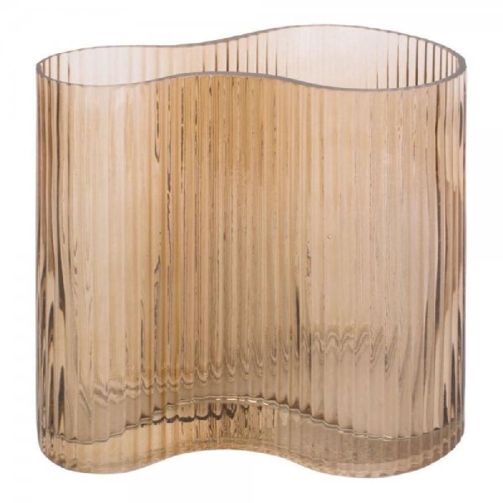Present Time Dekovase Vase Allure Wave Sand Braun Glas