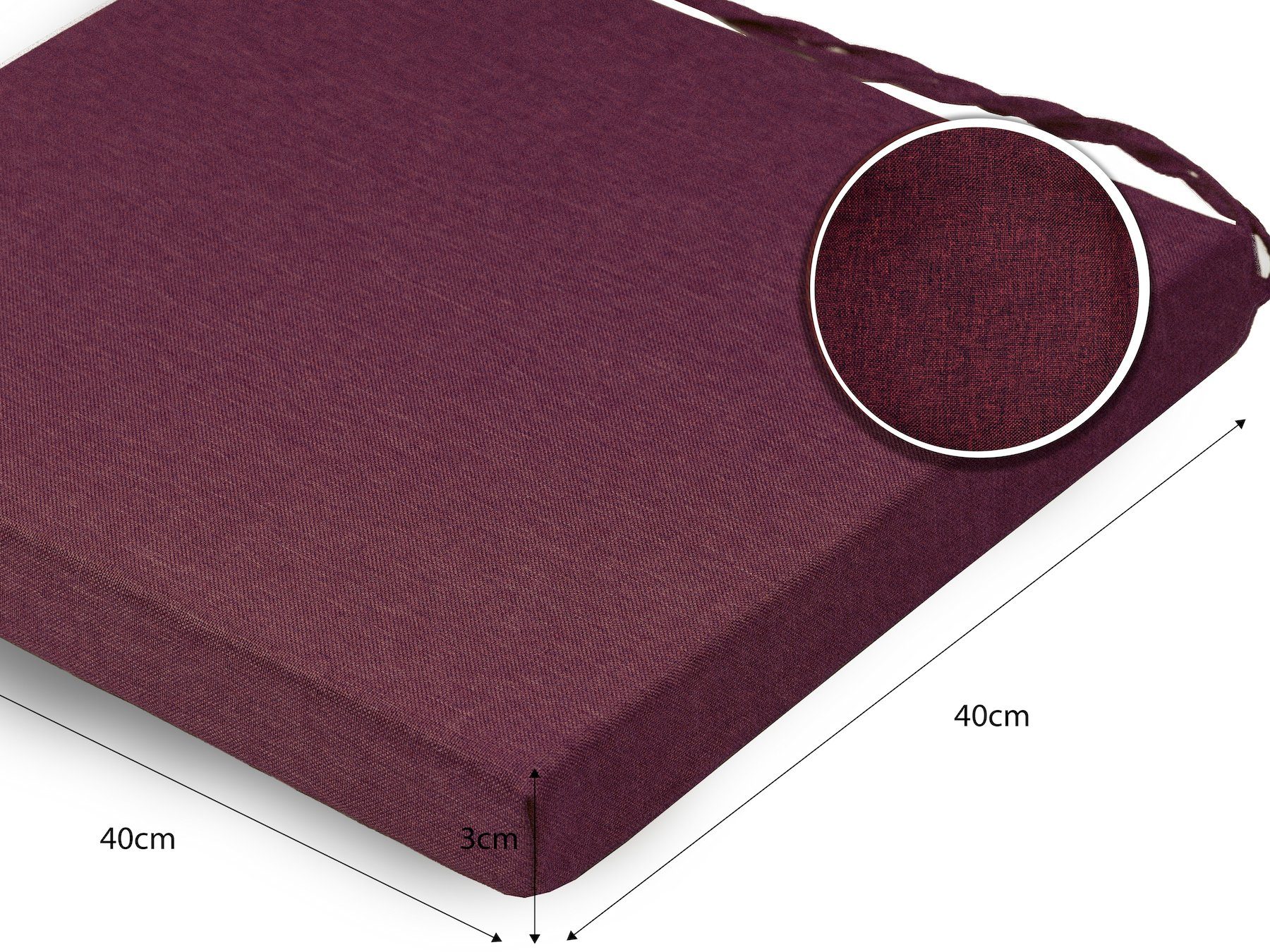 sunnypillow Stuhlkissen 4er Set Kissen 40 x 40 x 5 cm, Sitzkissen Sitzauflage für Stühle, Bänke
