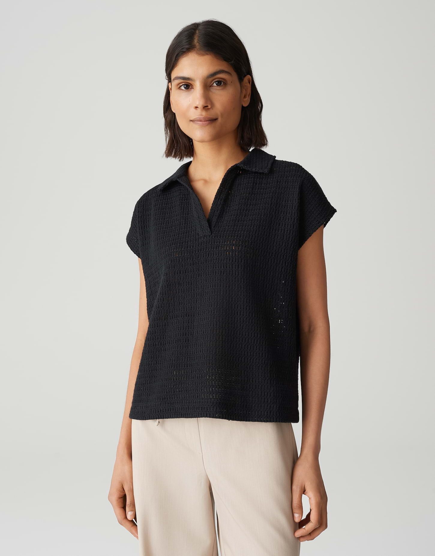 OPUS Poloshirt SOMONA Regular in Crochet Optik günstig online kaufen
