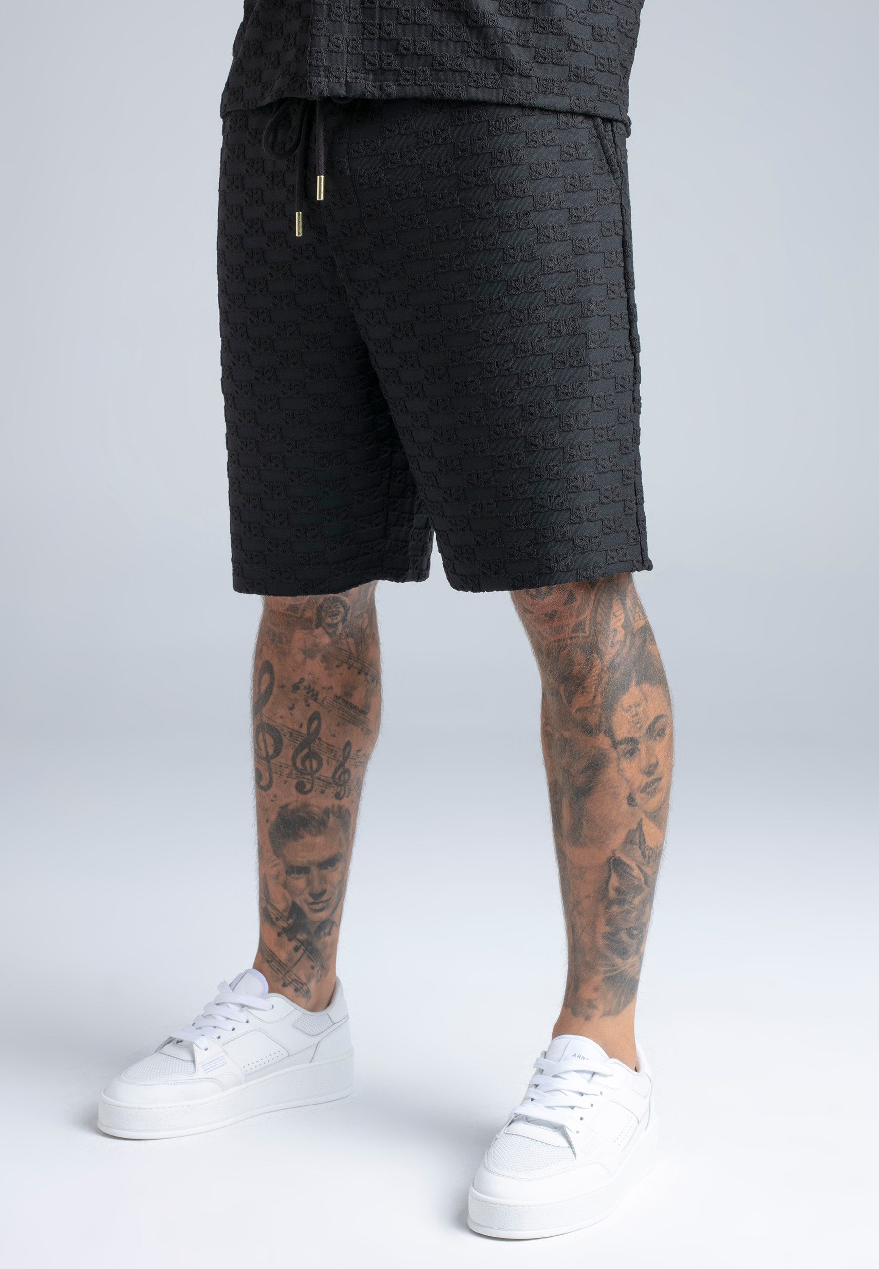 Siksilk Shorts SikSilk Herren Schwarz Towelling Shorts