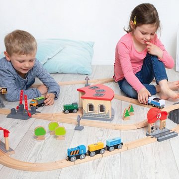 beleduc Lernspielzeug Spiel-Set Eisenbahn XXL, Großes Komplett-Set für Kindergärten