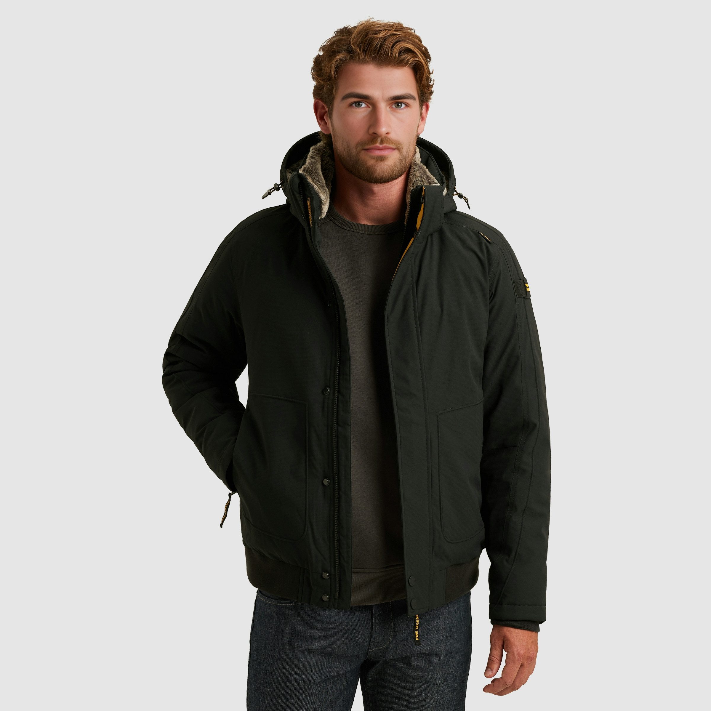 PME LEGEND Winterjacke mit abnehmbarer Kapuze und verdecktem Reißverschluss günstig online kaufen