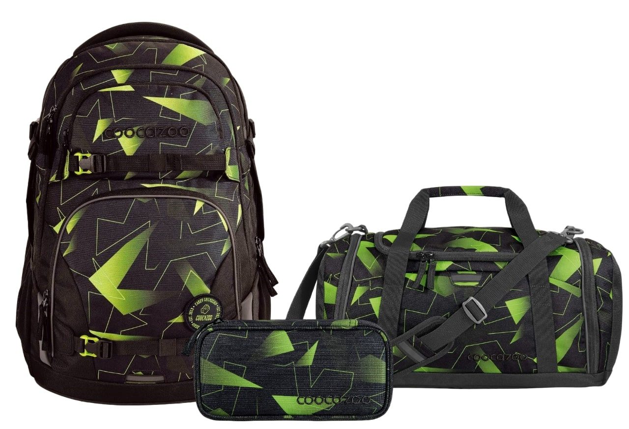 coocazoo Schulranzen Schulrucksack-Set PORTER Lime Flash günstig online kaufen