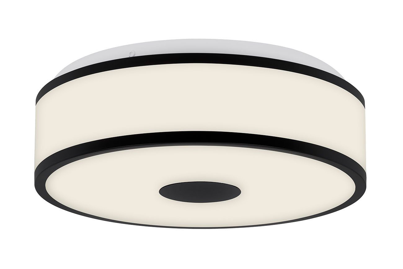 IP20, Deckenleuchte schwarz-weiß, Doppelring, LED LED 28 3454-015, fest Briloner cm Leuchten mit verbaut, Warmweiß,