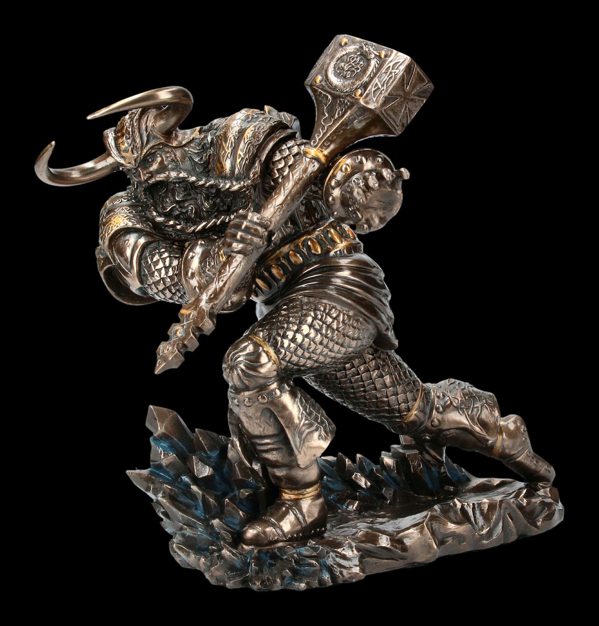 Figuren Shop GmbH Dekofigur Thor Figur – Nordische Gott Statue Wikinger Mythologie Deko 23 cm