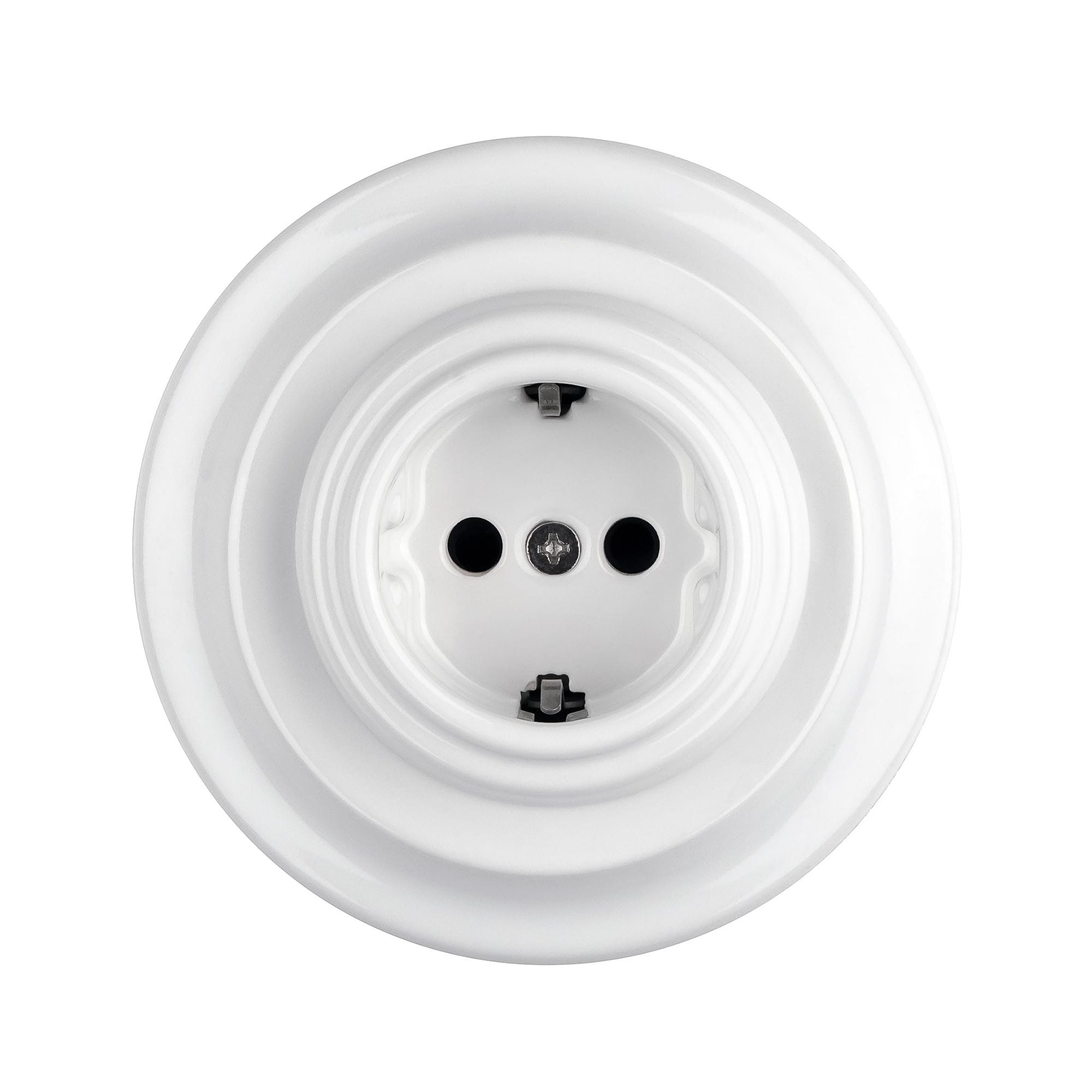 Lightstock Unterputz-Steckdose Lightstock Retro Unterputz-Steckdose aus Hart-Porzellan, UP1, Hart-Porzellan