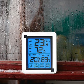 Retoo LCD Wetterstation Außensensor Hygrometer Funkwetterstation Innen Außen Wetterstation (Wetterstation mit drahtloser Sonde, Messwerte: außen und innen)