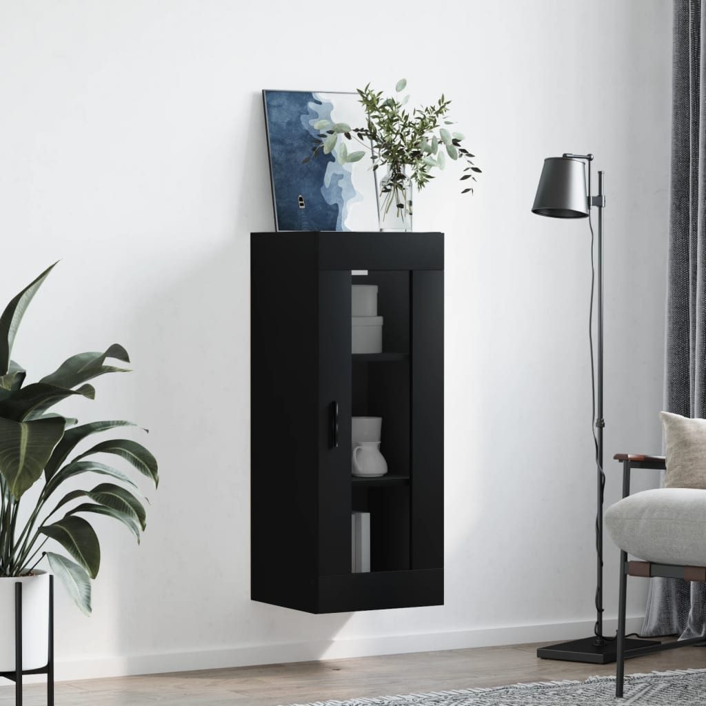 vidaXL Hängeschrank Wandschrank Schwarz 34,5x34x90 cm günstig online kaufen