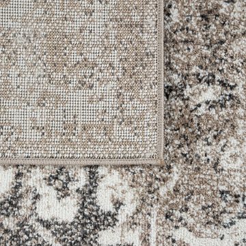 Teppich Wohnzimmer Vintage Modernes Orientalisches Muster Kurzflor Beige Creme, TT Home, Läufer, Höhe: 16 mm