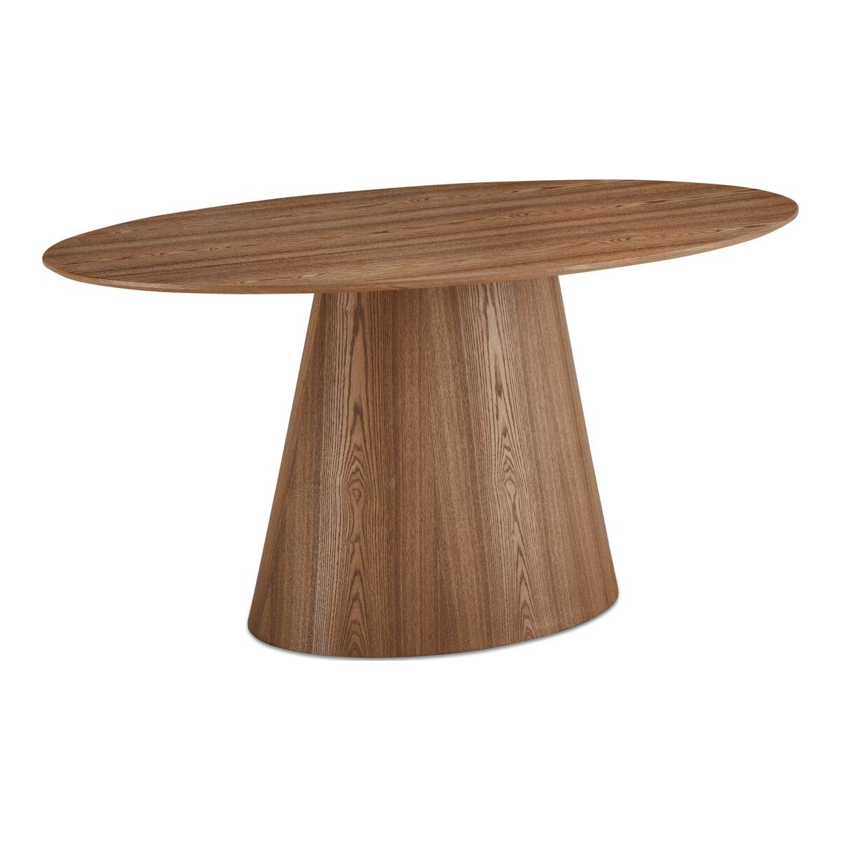 Feeling4Home Esstisch Oganto Oval 160x90 cm - Moderner Holztisch für 6 Personen, Natur, Markante Formensprache mit modernem Säulendesign