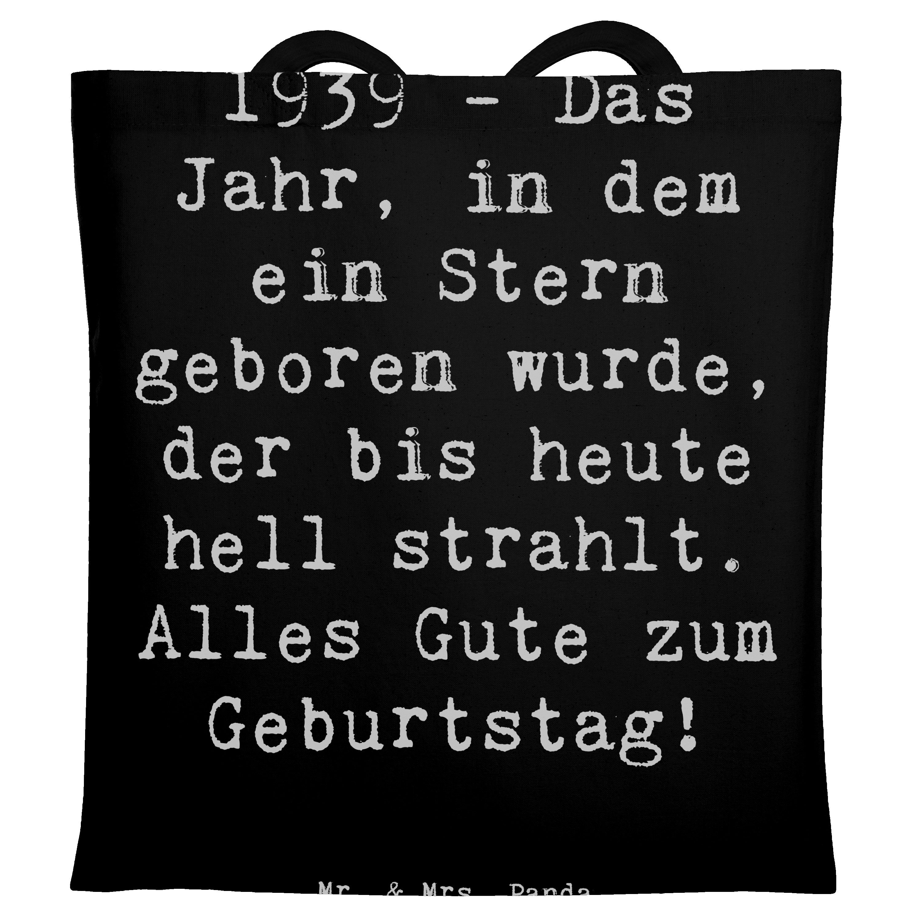 Tragetasche Spruch 1939 Geburtstag - Schwarz - Geschenk, Stern, geschätzter Mensc