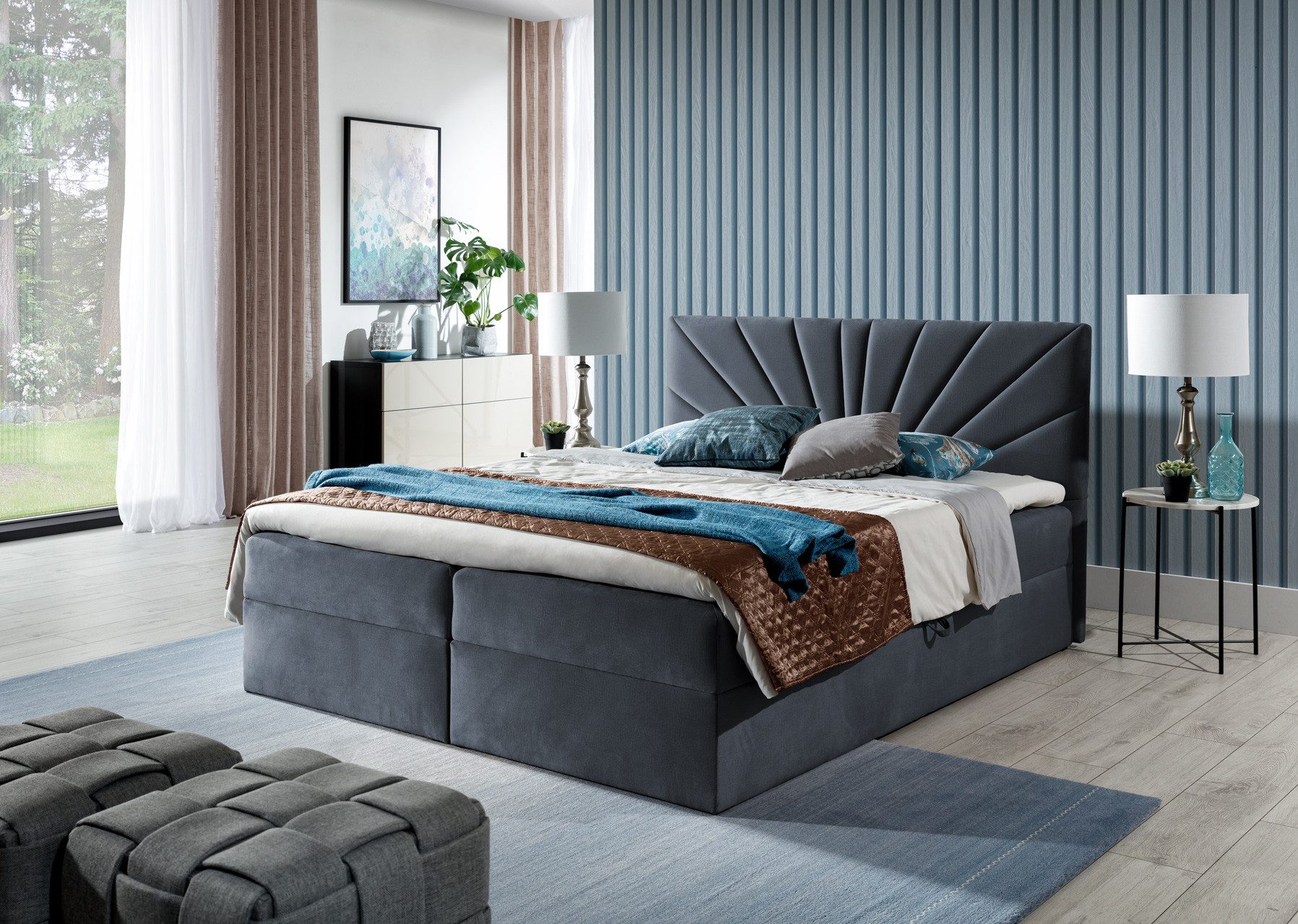 Schlaffabrik Boxspringbett TOP 4 (Riviera 79), inkl. Matratze, Topper, Stauraum