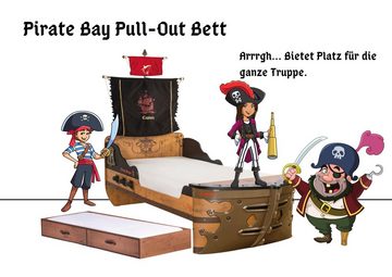 Cilek Kinderbett Pirate Bay, Ausziehbett, Breite 95 cm, 90x180cm, mit Piratengriffen