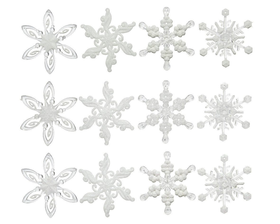 Kaemingk Christbaumschmuck Kaemingk Weihnachtsanhänger Schneeflocke weiß mit