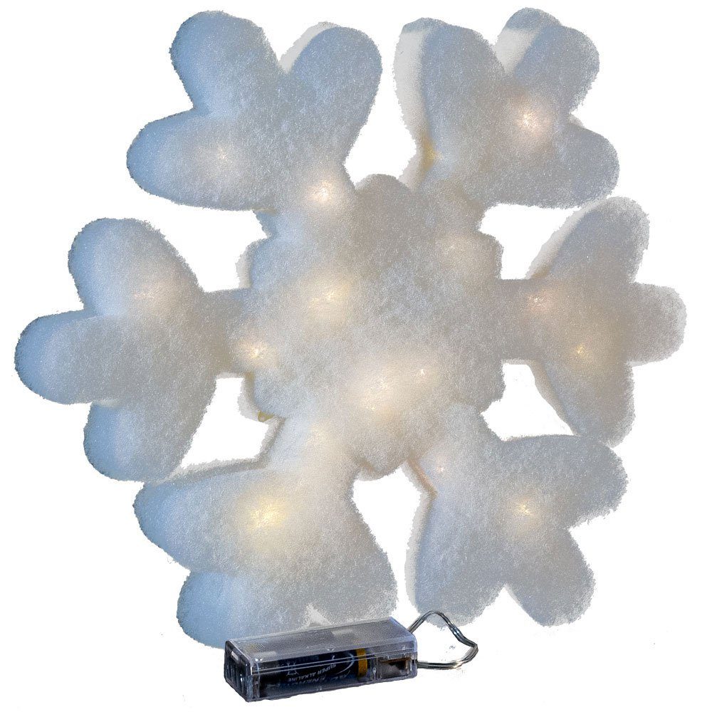 RIFFELMACHER & WEINBERGER Hängedekoration LED Schnee-Figuren mit Minilichterkette, Weiß - Flocke (1 St)