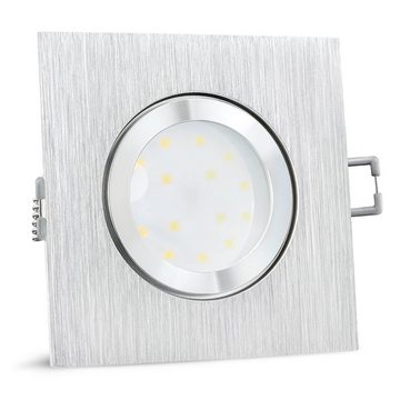 SSC-LUXon Außen-Deckenleuchte QW-2 LED Einbauleuchte IP44 Alu flach quadratisch mit LED Modul, Warmweiß