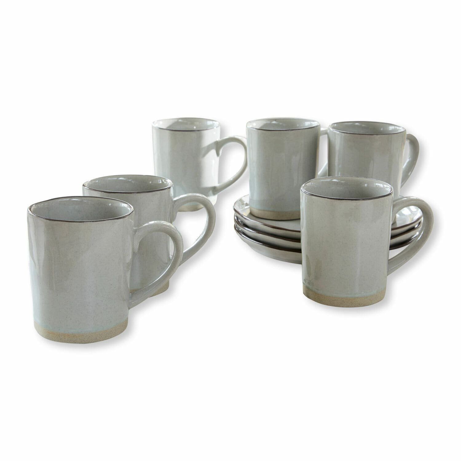 Mirabeau Geschirr-Set Tasse 6er Set Biarré grau, Steinzeug