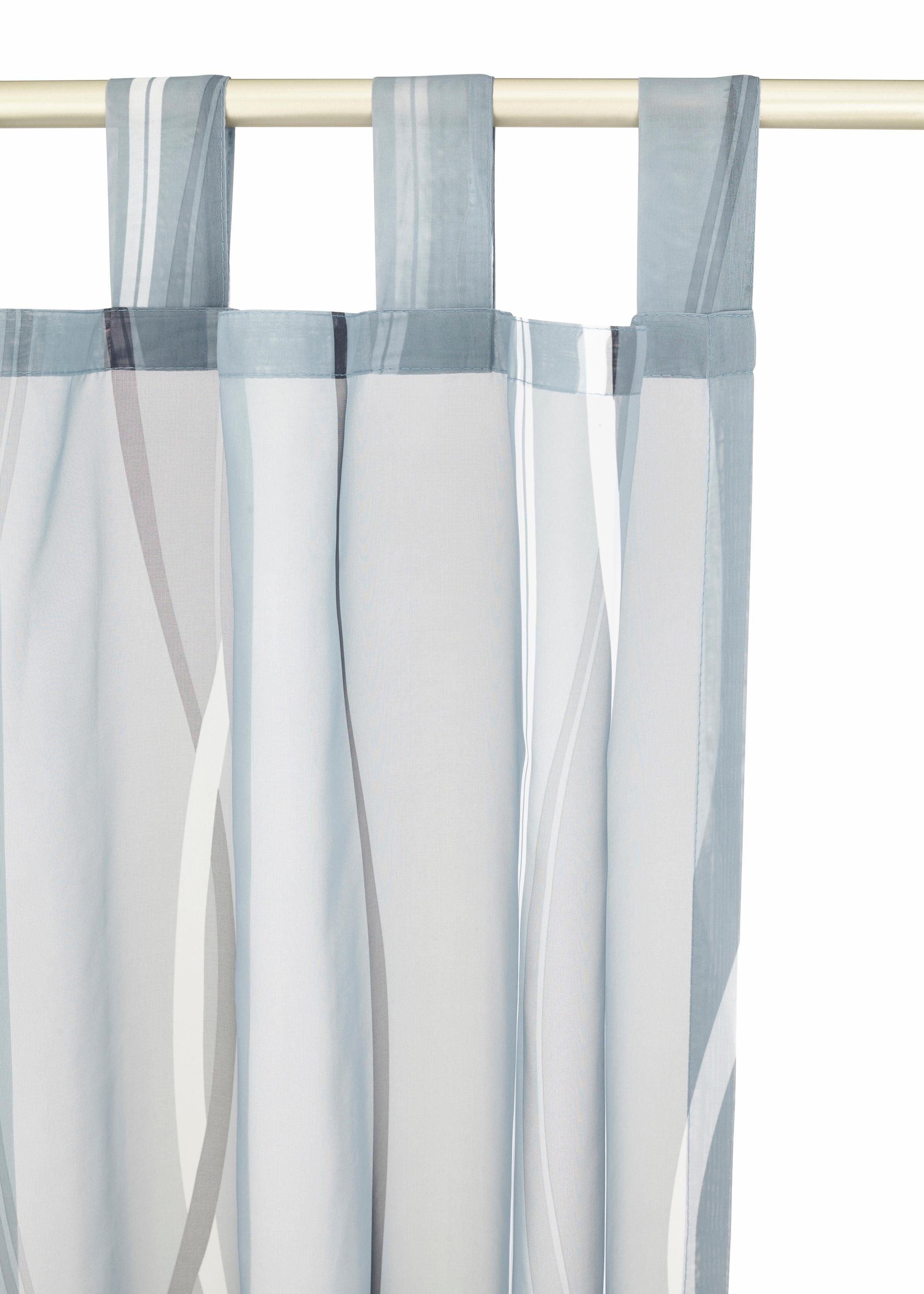 Voile, Wellen Polyester, my Voile, home, Schlaufen Dimona, (2 St), Gardine silbergrau transparent, 2er-Set,