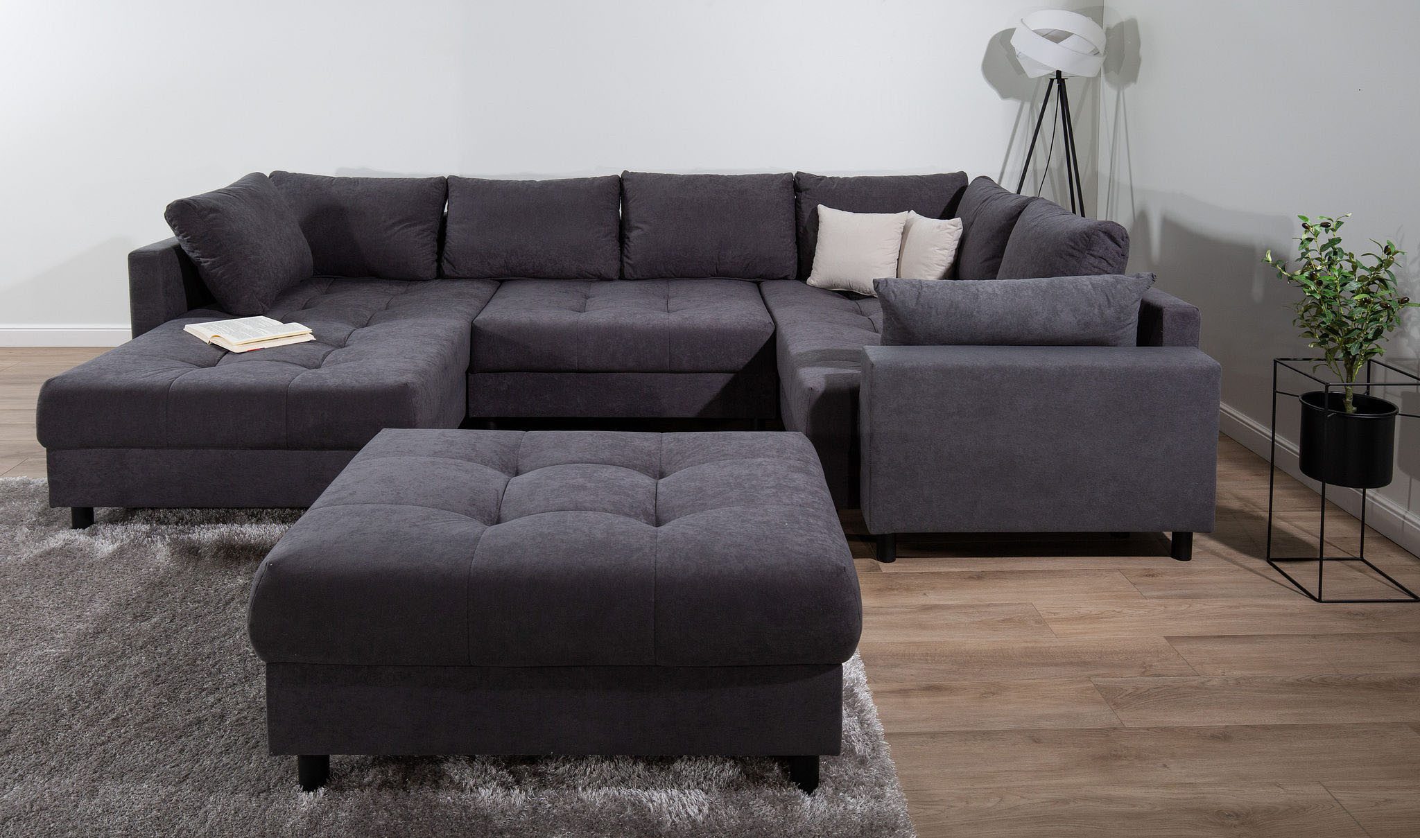 COLLECTION AB Wohnlandschaft Toni U-Form mit Armlehne, inkl. Hocker und Zie günstig online kaufen