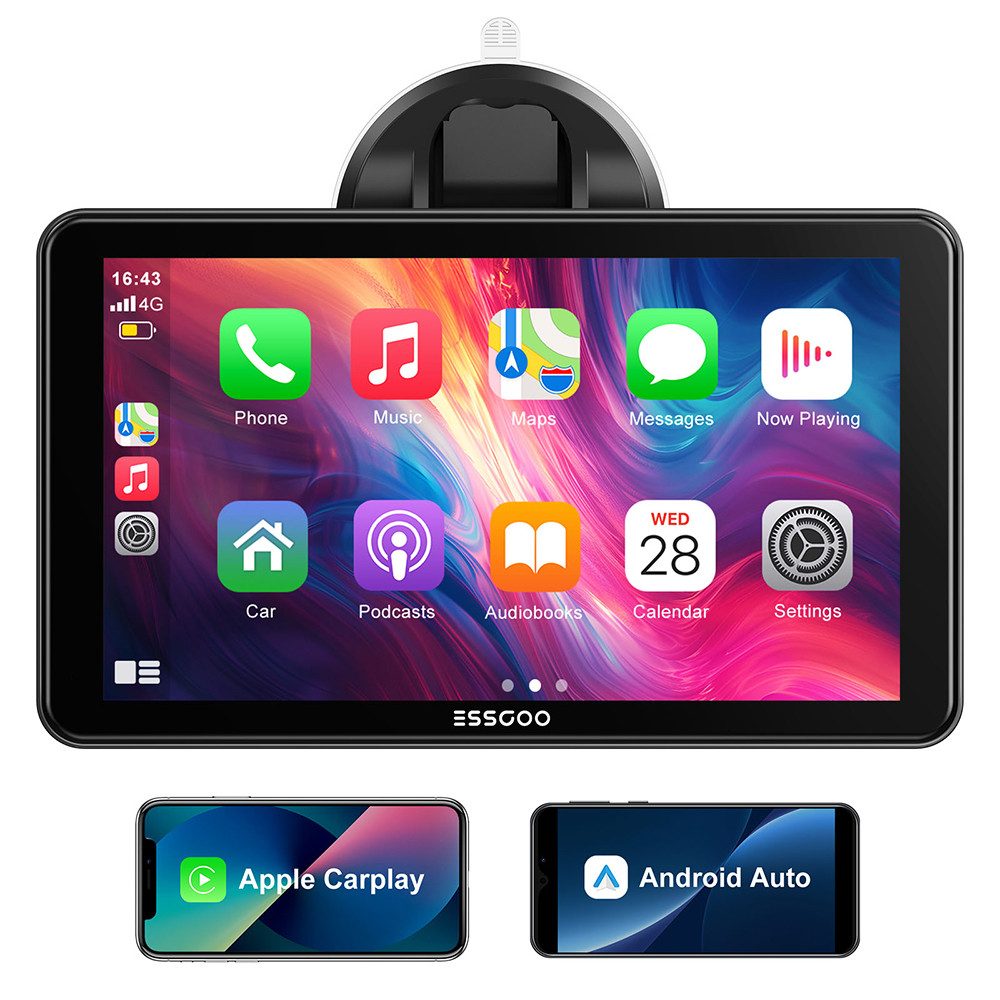 7-Zoll CarPlay Display Kabelloses Apple Carplay & Android Auto Navigationsgerät
