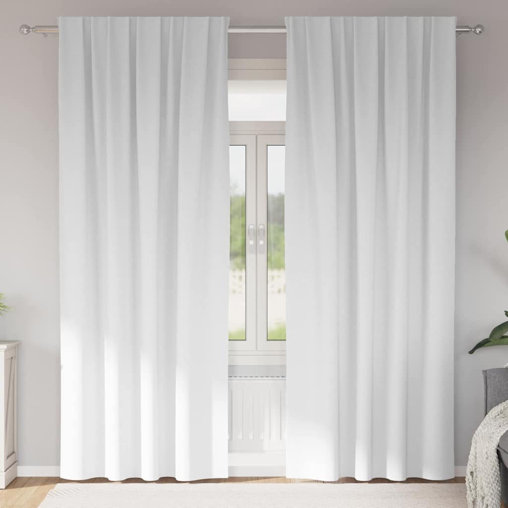 vidaXL Vorhang Verdunkelungs-Vorhänge mit Ringen 2 stk. Hellweiß 260 x 140 cm (2 St), Polyester