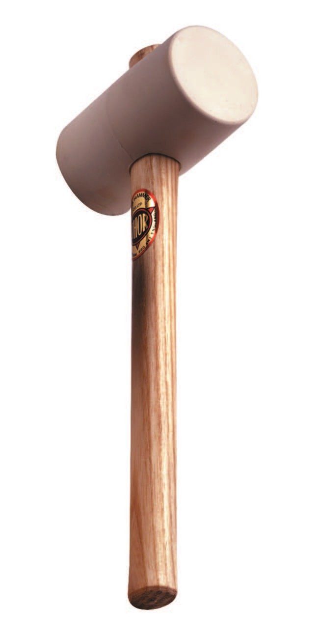 THOR Hammer THOR Weissgummi Hammer, Rund Ø x l 61 x 113 mm, 525 g, mit Holzstiel | Hammer