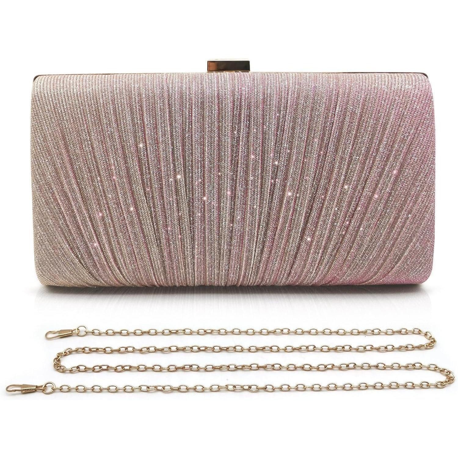 LuxusKollektion Abendtasche Damen Clutch Glitzer Abendtasche Elegante Handtasche Roségold