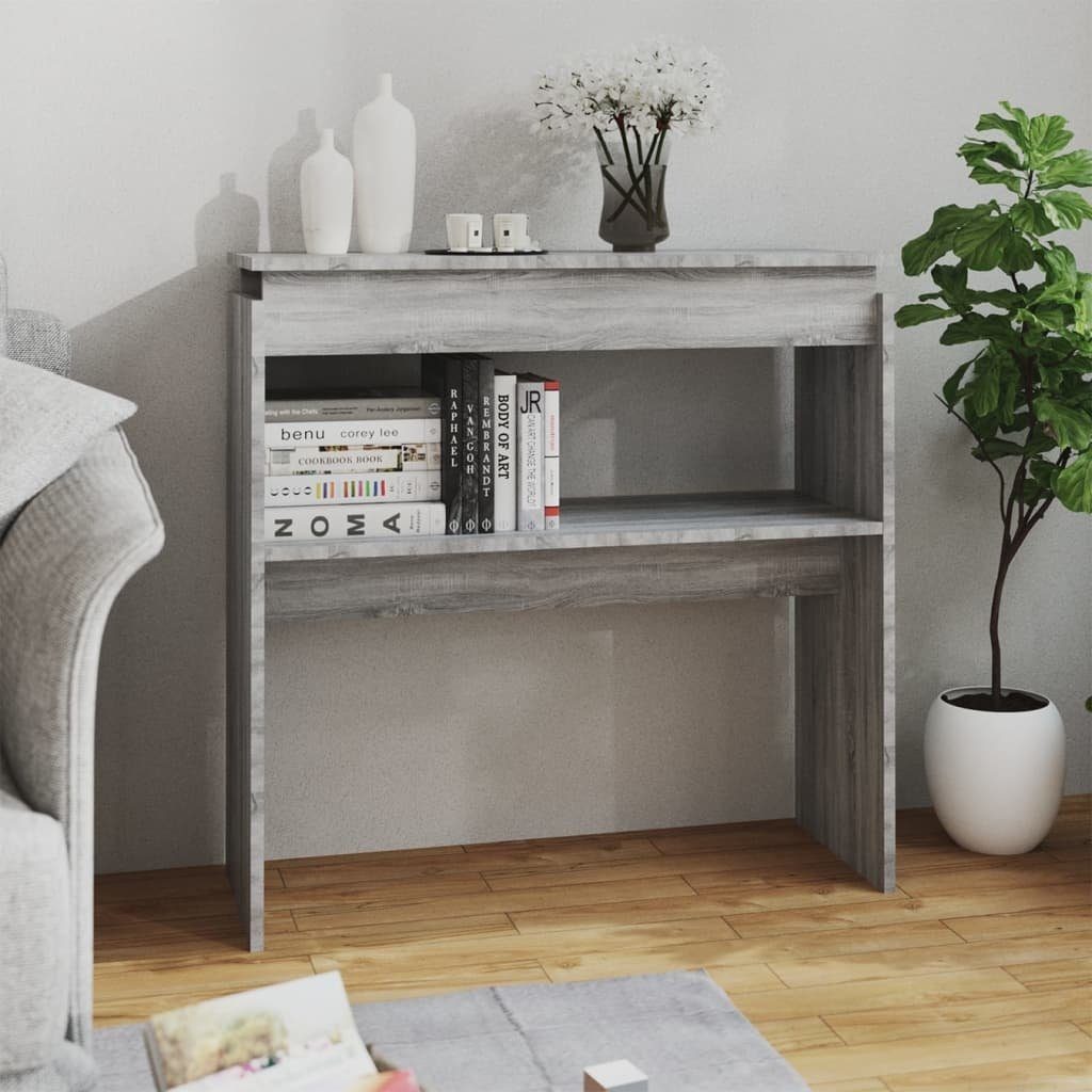 vidaXL Konsolentisch aus Holzwerkstoff in Grau Sonoma (LxBxH: 80x30x80 cm)