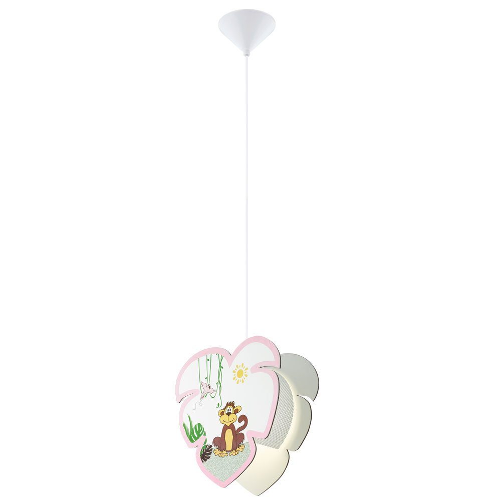 etc-shop LED Pendelleuchte, Leuchtmittel Hänge Zimmer Lampe Kinder Leuchte Motiv inklusive, Affen im Decken Pendel Mädchen Warmweiß