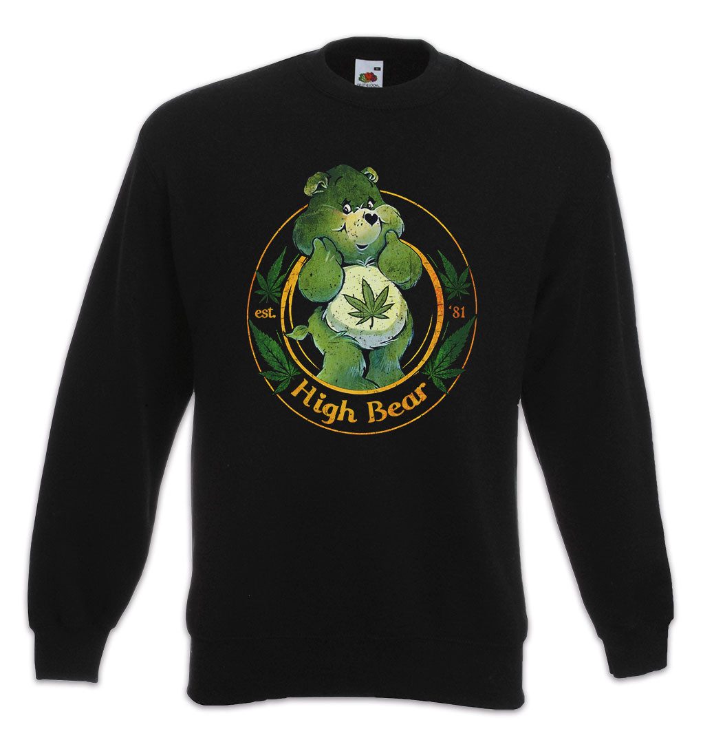 Sweatshirt High Bear Sweatshirt Cute Care Ganja Weed Reggae Bears Cannabis