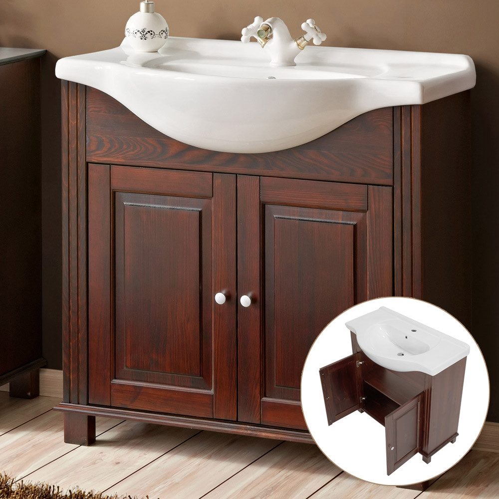 Lomadox Waschtisch AVEIRO-56, braun 85/83/49 cm günstig online kaufen