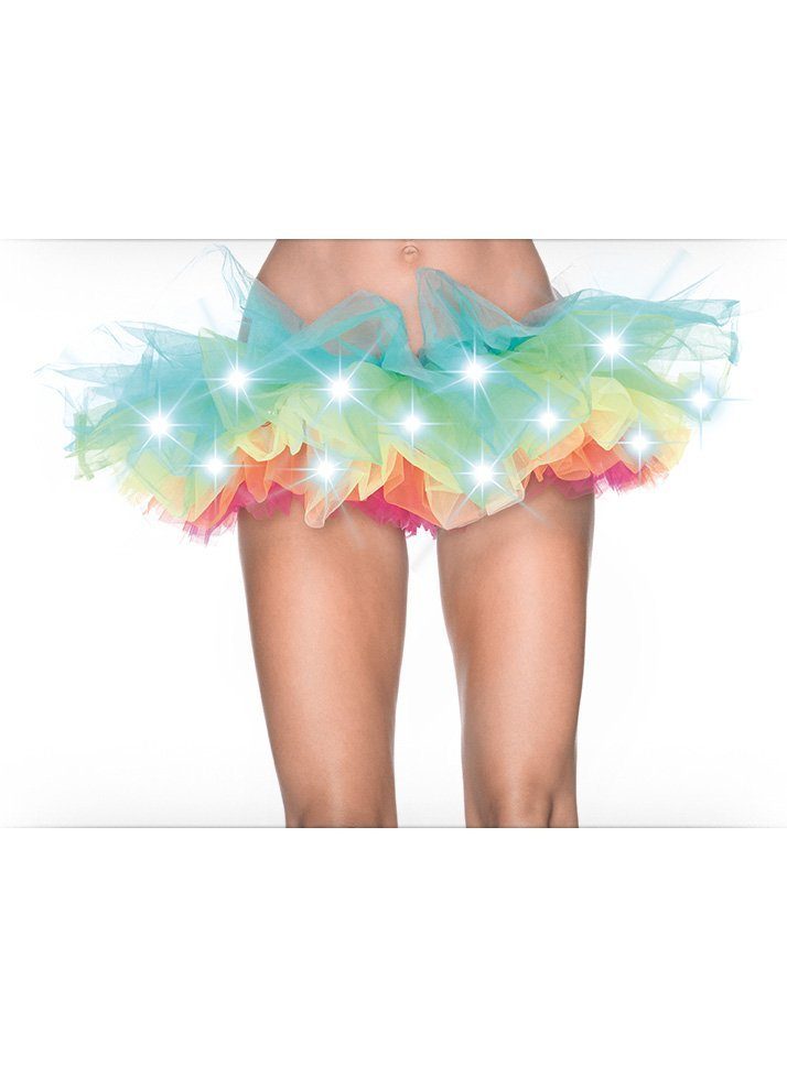 Leg Avenue Kostüm Regenbogen Tutu mit blinkenden LEDs, Neon-buntes Accessoire, das Euch die Aufmerksamkeit aller sichert!