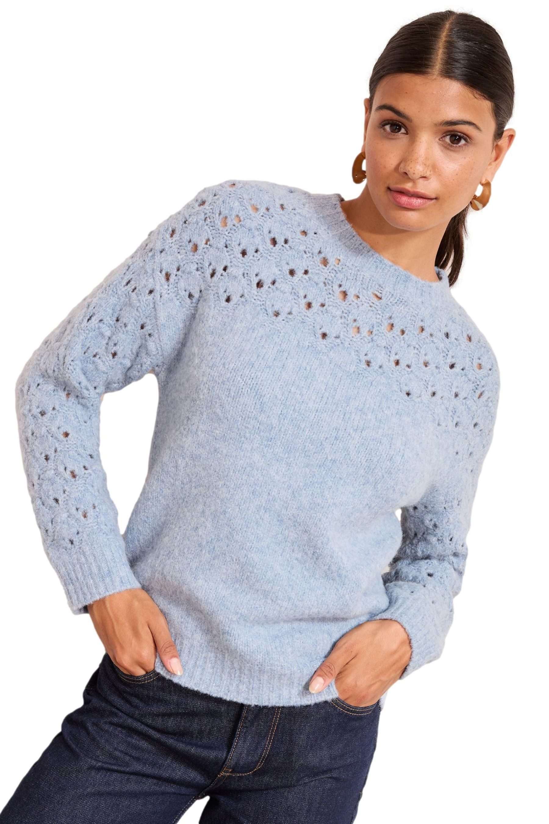 Friends Like These Strickpullover Friends Like These Pullover mit Lochmuster (1-tlg)