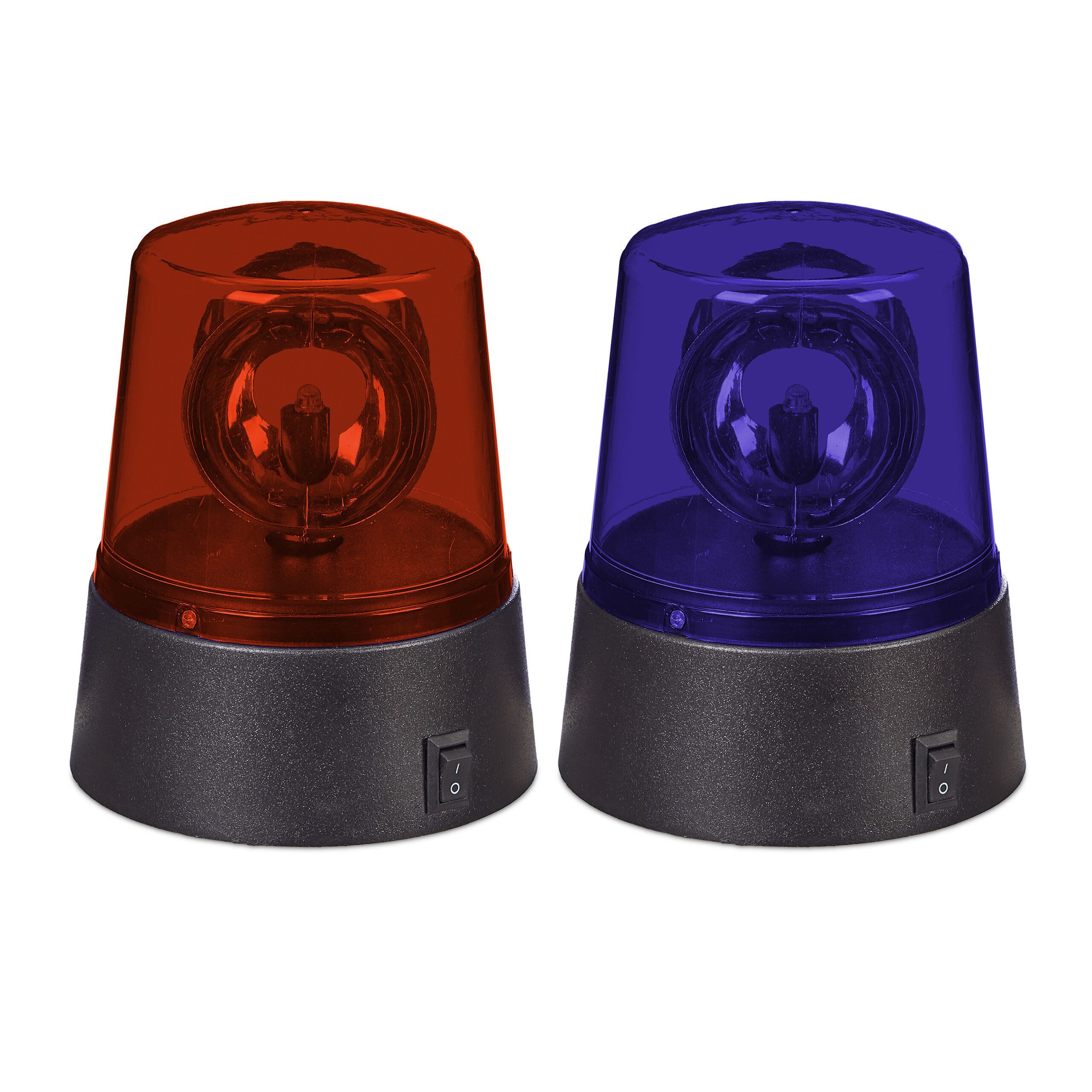 relaxdays LED Dekolicht Rundumleuchte 2-tlg. Set, Ein-/Ausschalter, rot, bl günstig online kaufen