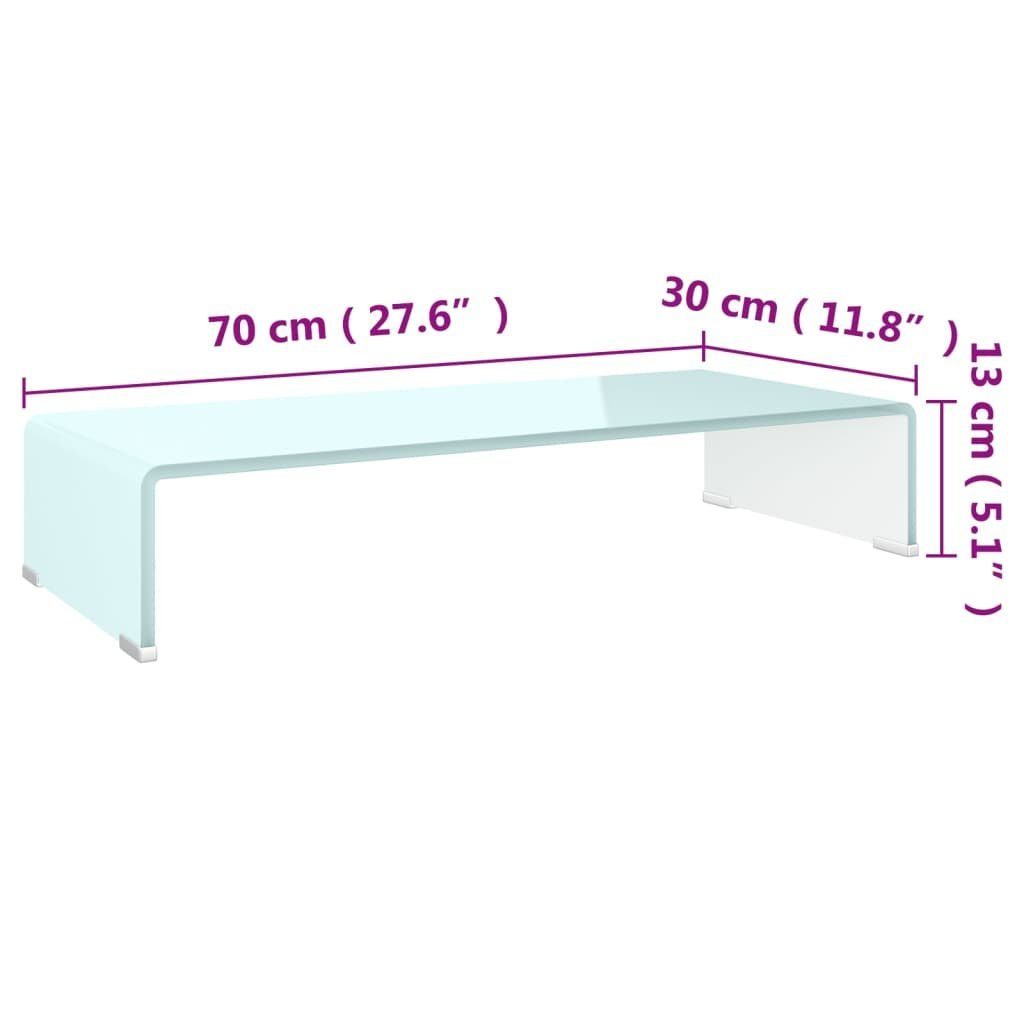 furnicato TV-Schrank TV-Aufsatz/Monitorerhöhung Glas Grün 70x30x13 cm