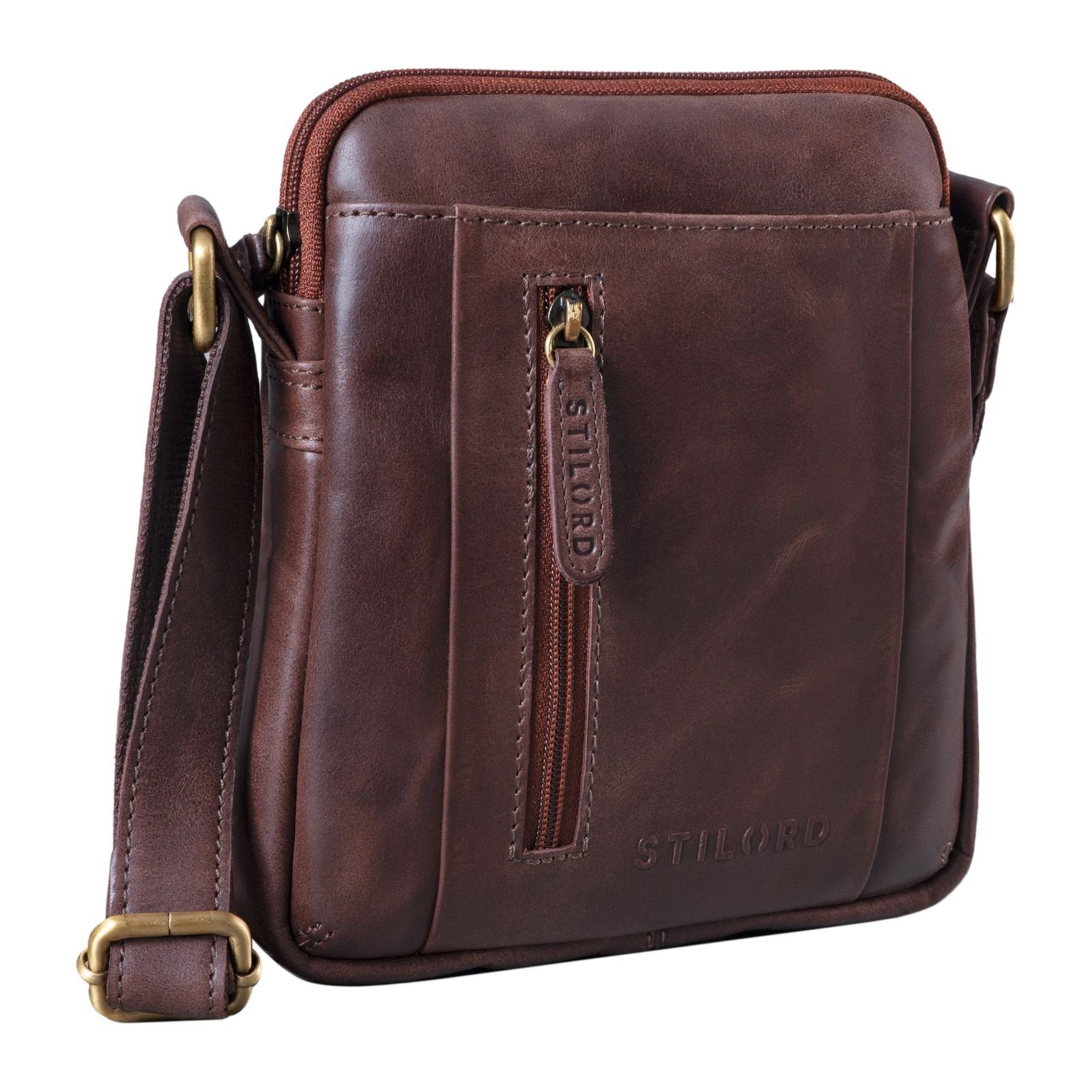 STILORD Messenger Bag STILORD "Emerson" Kleine Herrentasche Leder lyon - braun