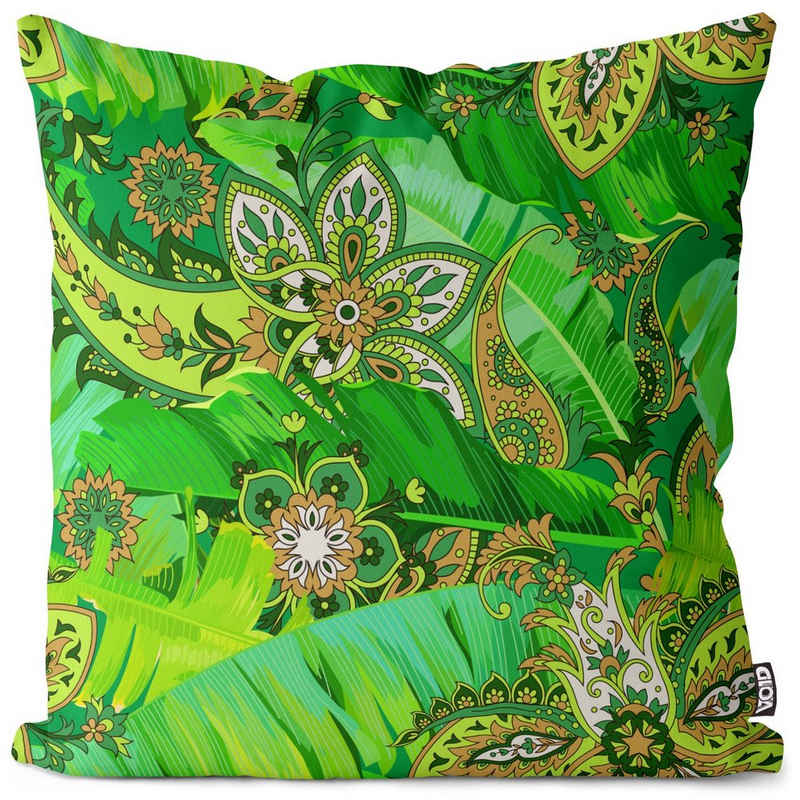 Kissenbezug, VOID (1 Stück), Sofa-Kissen Ornament Paisley-Muster Orient orientalisch gemustert Indien Inder Floral Palmen-Blätter Pflanzen Dschungel Afrika Asien Tropen-Wa