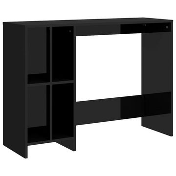 möbelando Schreibtisch 3008168 (LxBxH: 102,5x35x75 cm), in Hochglanz-Schwarz mit 4 Fächern