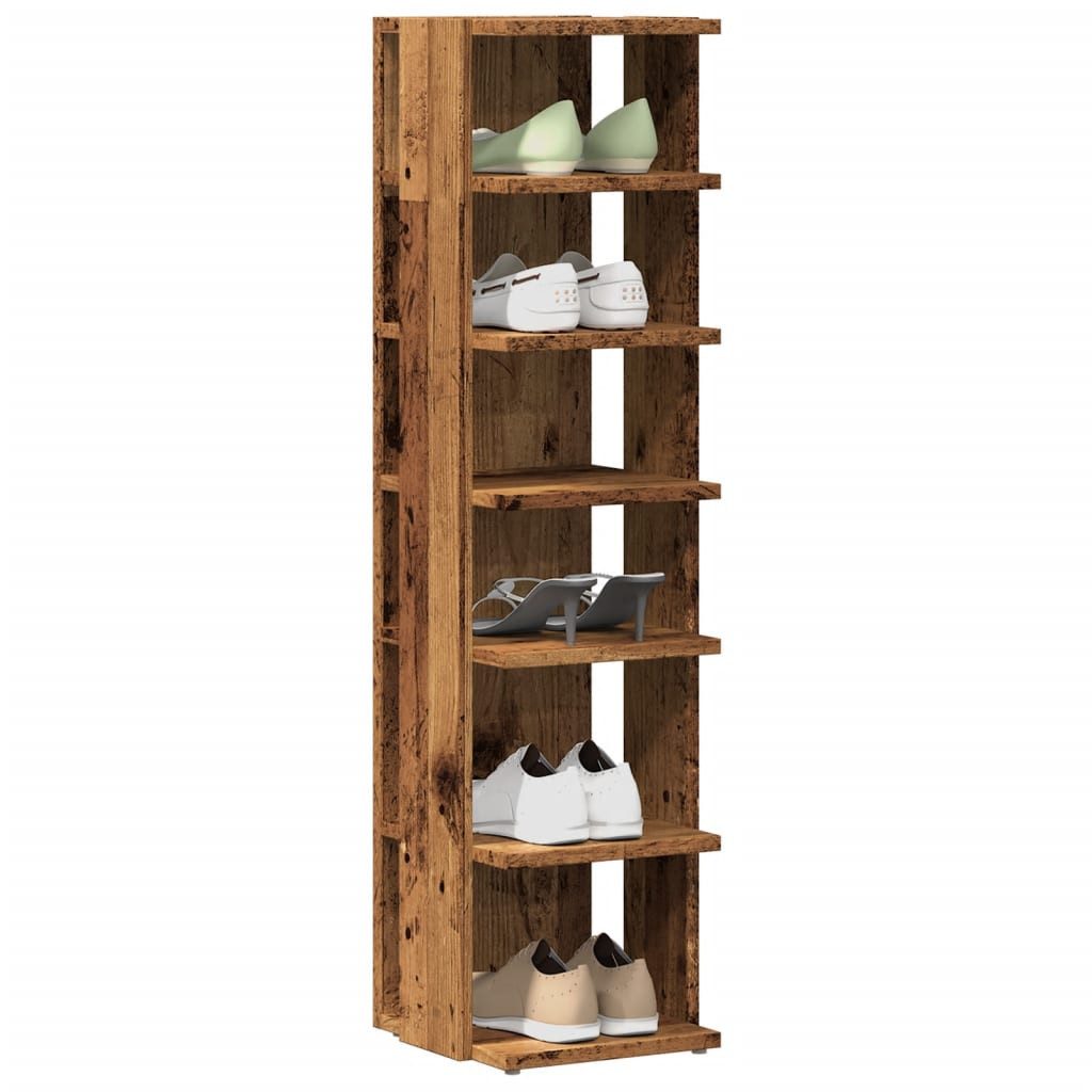 vidaXL Schuhschrank NA Schuhregal Schuhschrank Altholz-Optik 28x27x102 cm Spanplatte