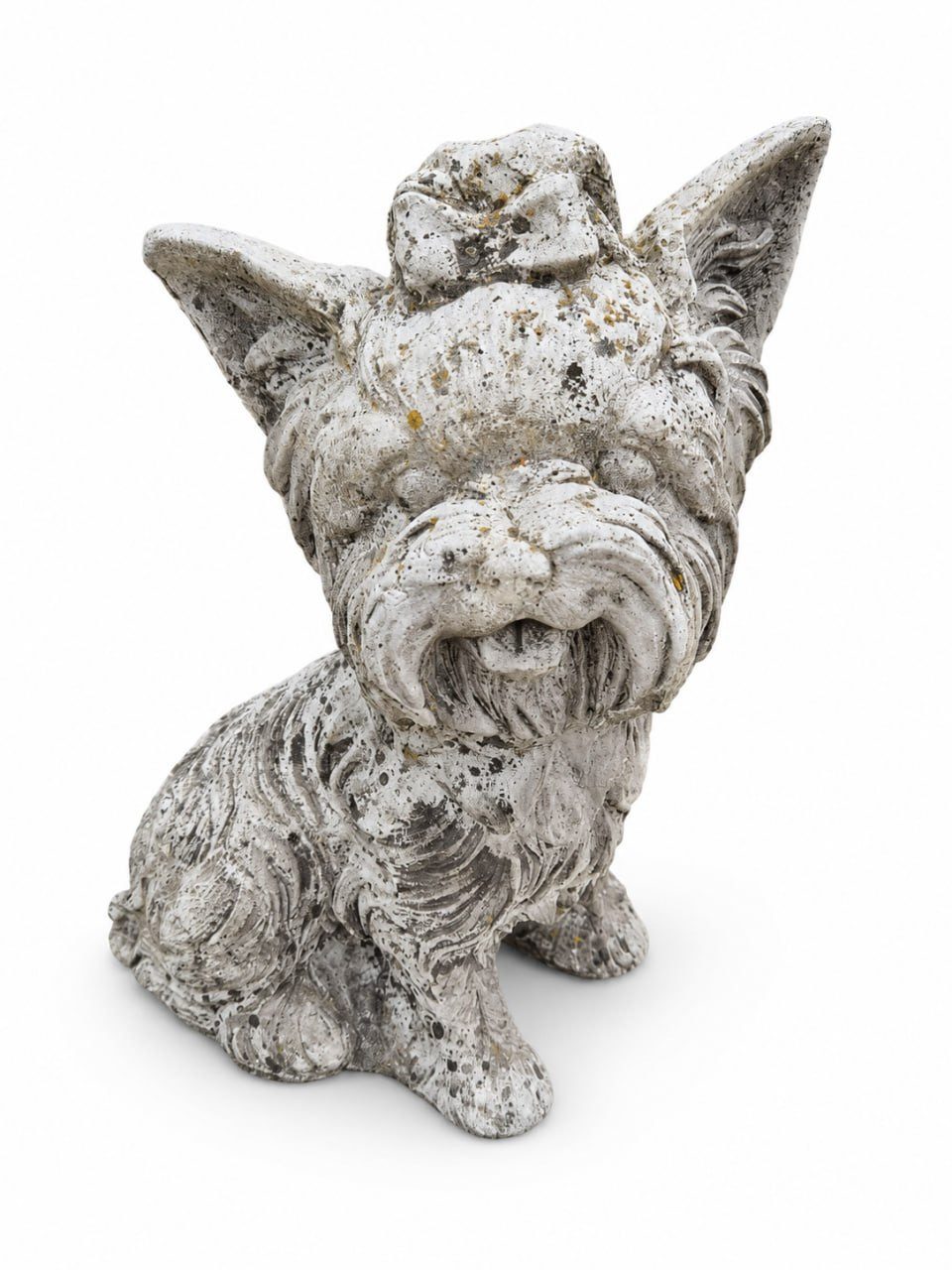 JVmoebel Gartenfigur Yorkshire Terrier Gartenfigur Vintage Steinoptik Deko Sofort, (1 St), Wetterbeständige Gartenfigur in Steinoptik